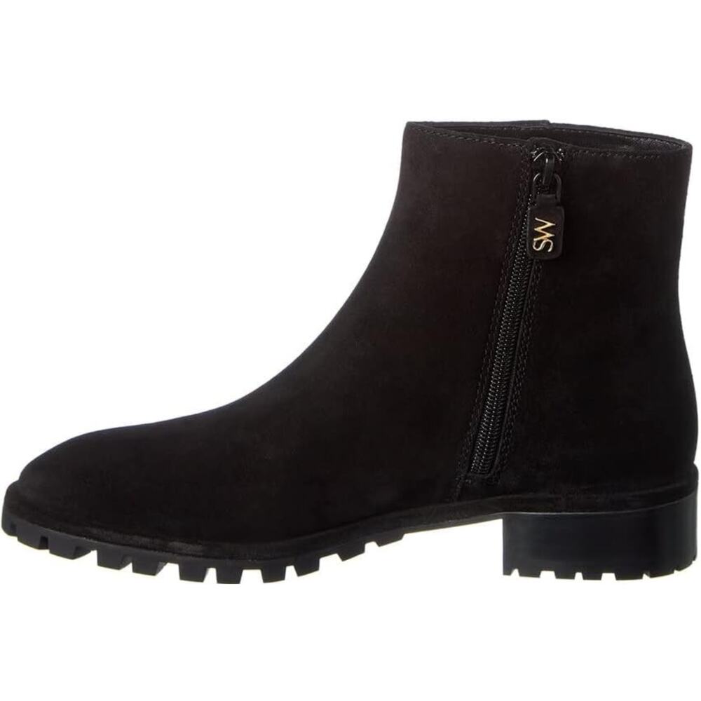 STUART WEITZMAN Maelie Black Suede Ankle Boot Womens 7 Lug Sole Quiet Luxury